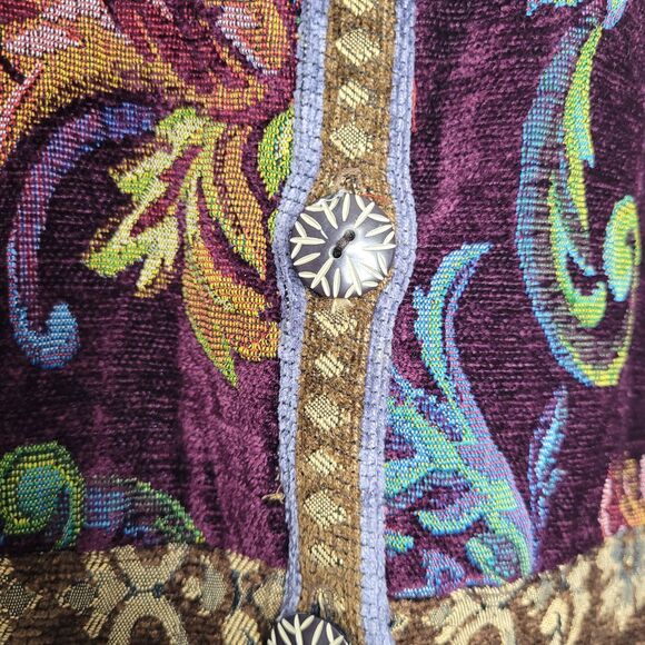 Vintage 90s Sag Harbour button front tapestry jacket coat size 12 art to wear - Picture 3 of 6